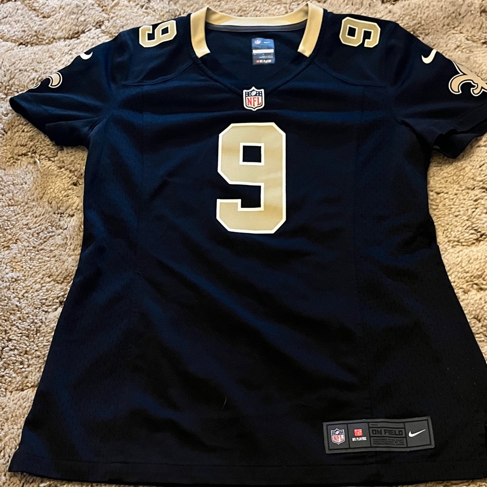 NFL BREES Saints #9 Black 'On Field' Jersey